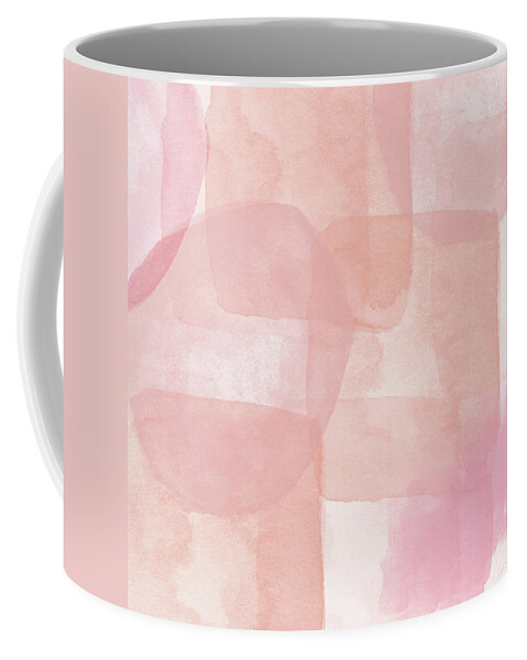 Watercolor Coffee Mug featuring the painting Rose Quartz Beach Glass- Art by Linda Woods by Linda Woods