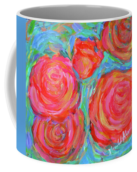 Rose Coffee Mug featuring the painting Rose Spin by Kendall Kessler