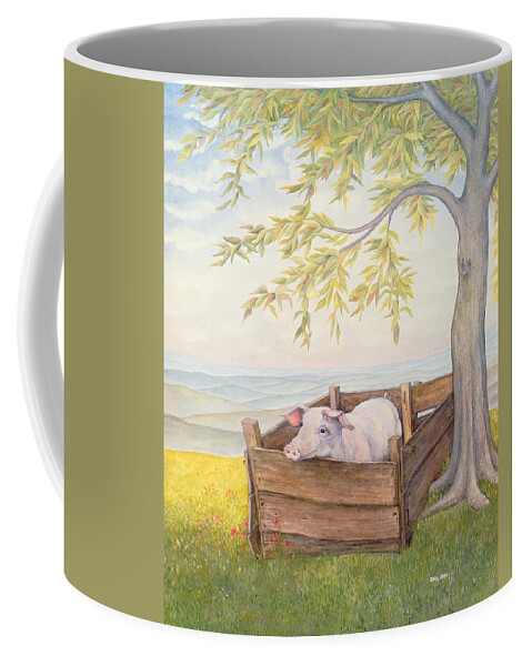 Pig Coffee Mug featuring the painting Rosie by Ditz