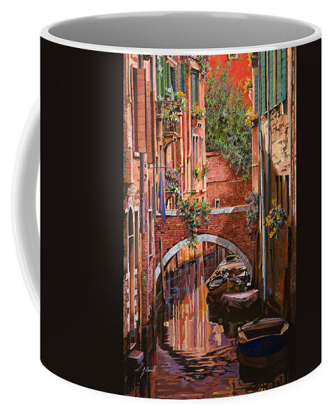 Venice Coffee Mug featuring the painting Un Gran Rosso Veneziano by Guido Borelli