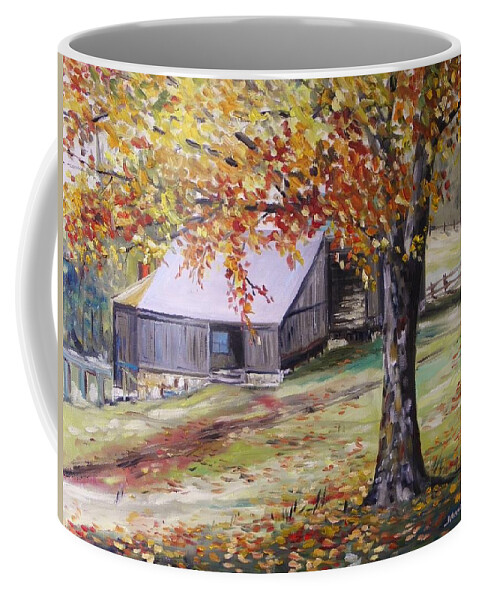 Oil Coffee Mug featuring the painting Rouge Red Chimney by John Williams