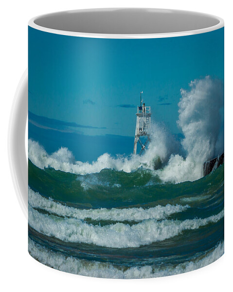 Grand Marais Mi Coffee Mug featuring the photograph Rough Seas by Gary McCormick