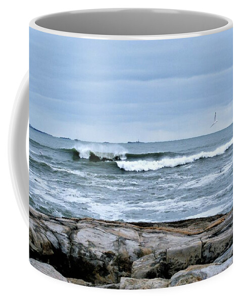 Ocean Coffee Mug featuring the photograph Rough seas by Lois Lepisto