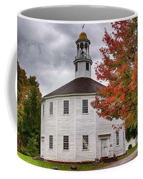 Richmond Round Church Coffee Mug featuring the photograph Round church in Vermont by Jeff Folger