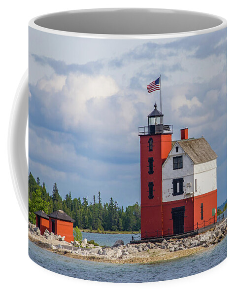Michigan Coffee Mug featuring the photograph Round Island Lighthouse by Kevin Craft