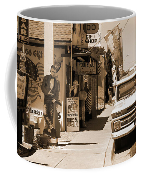 Big Star Sign Coffee Mug featuring the photograph Route 66 - Angel and Vilma's by Mike McGlothlen