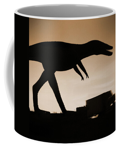 Travel Coffee Mug featuring the photograph Route 66 - Lost Dinosaur by Mike McGlothlen