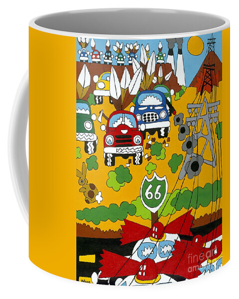 Desert Coffee Mug featuring the painting Route 66 by Rojax Art