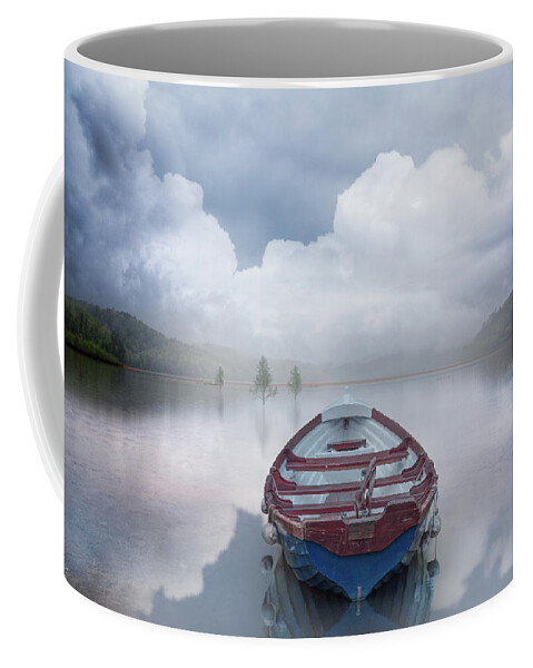 Appalachia Coffee Mug featuring the photograph Rowboat Reflections by Debra and Dave Vanderlaan