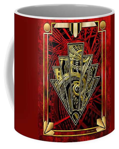 Staley Coffee Mug featuring the digital art Ruby Red and Gold by Chuck Staley