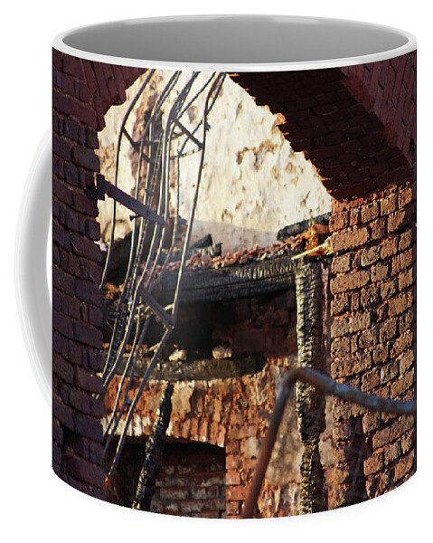 Ruin Coffee Mug featuring the photograph Ruin after big fire by Eva-Maria Di Bella