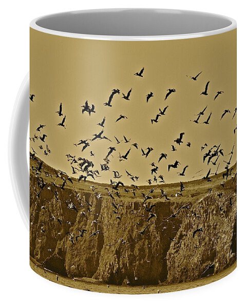 Birds Coffee Mug featuring the photograph Run For Cover by Diana Hatcher