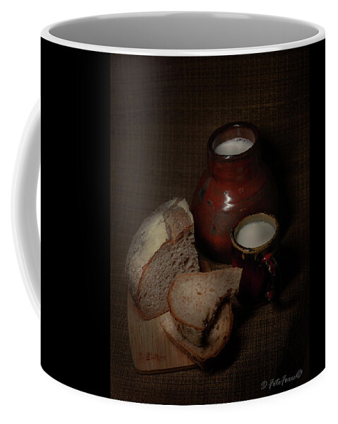 Bread Coffee Mug featuring the photograph Rural Dinner by Alexander Fedin