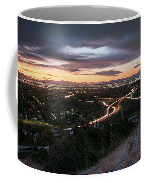 Salt Lake City Coffee Mug featuring the photograph Rush Hour in Salt Lake City by James Udall