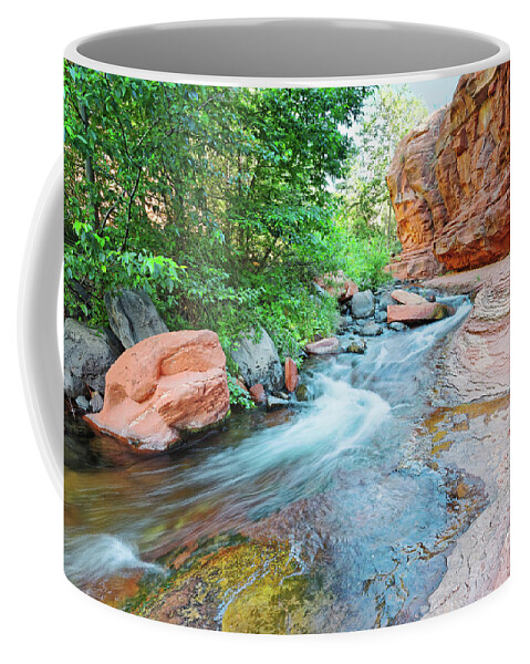 Oak Coffee Mug featuring the photograph Rushing Waters at Slide Rock State Park Oak Creek State Park - Sedona Northern Arizona by Silvio Ligutti