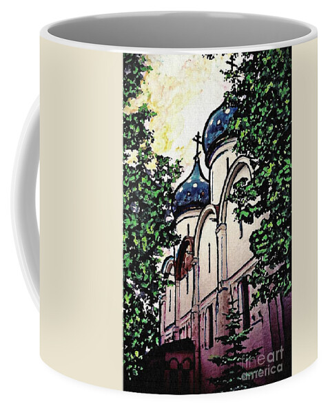 Holy Trinity Monastery Coffee Mug featuring the photograph Russian Church by Sarah Loft