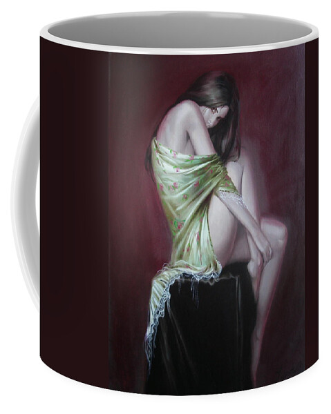 Art Coffee Mug featuring the painting Russian model by Sergey Ignatenko