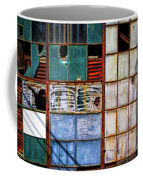 Delapidated Warehouse Coffee Mug featuring the photograph Rusted Broken and Worn by Doug Sturgess