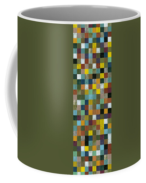 Abstract Coffee Mug featuring the digital art Rustic Wooden Abstract Tower by Michelle Calkins