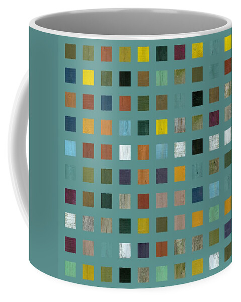 Abstract Coffee Mug featuring the digital art Rustic Wooden Abstract Vl by Michelle Calkins