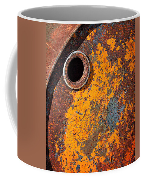 Rust Coffee Mug featuring the photograph Rusty Barrel Top by Stuart Litoff
