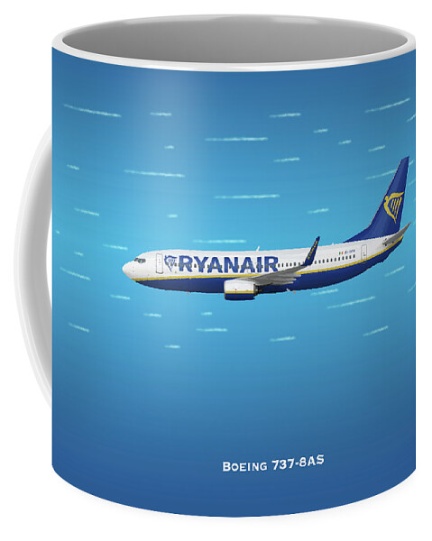 Boeing Coffee Mug featuring the digital art Ryan Air Boeing 737 by Airpower Art