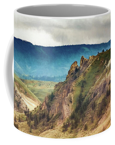 Wenatchee Coffee Mug featuring the digital art Saddlerock Mountain by Jean OKeeffe Macro Abundance Art