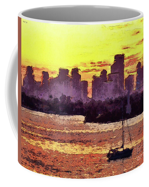 Miami Coffee Mug featuring the photograph Sailboat Anchored For The Night by Phil Perkins