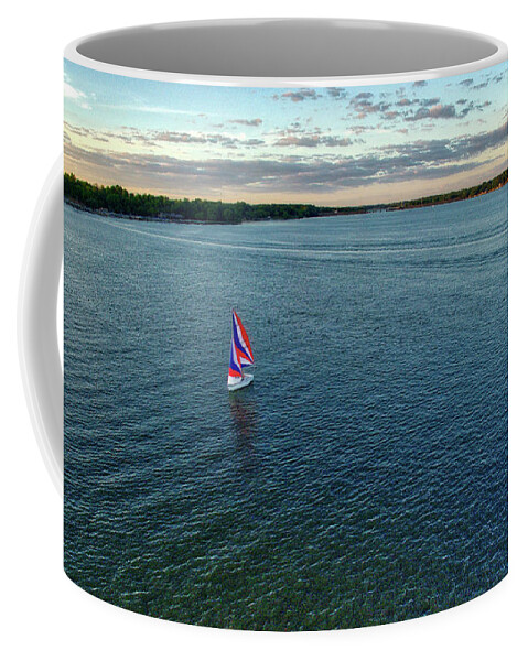 Decatur Coffee Mug featuring the photograph Sailboat on Lake Decatur by George Strohl
