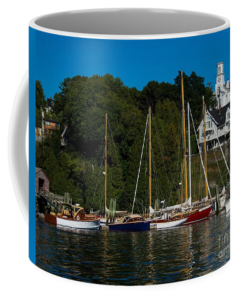 Rockport Maine Coffee Mug featuring the photograph Sailboats at the Dock by Steve Brown