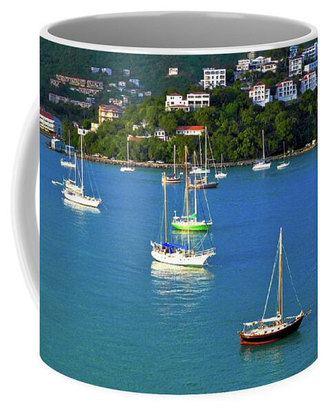 Sailboats Coffee Mug featuring the photograph Sailboats in the Caribbean by Kirsten Giving