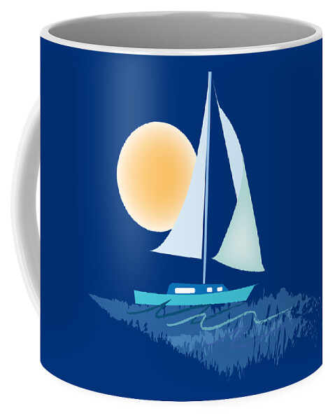 Beach Coffee Mug featuring the digital art Sailing Day by Gina Harrison