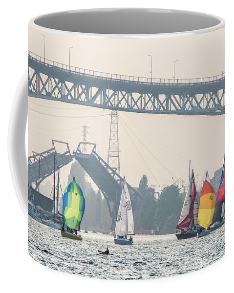 Sailing Coffee Mug featuring the photograph Sailing in Lake Union by Matt McDonald