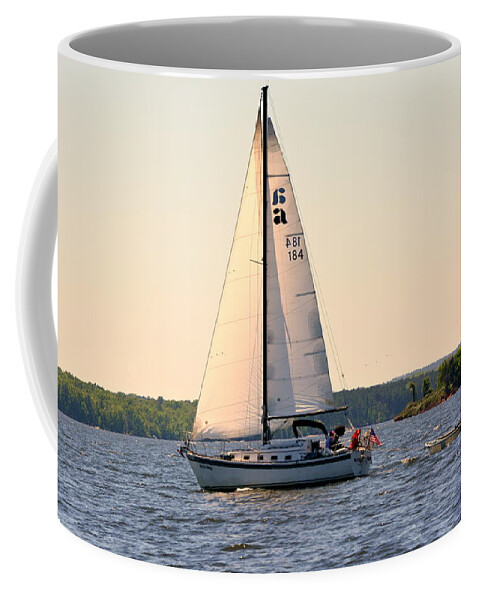 Sailboat Coffee Mug featuring the photograph Sailing On Lake Murray SC by Lisa Wooten
