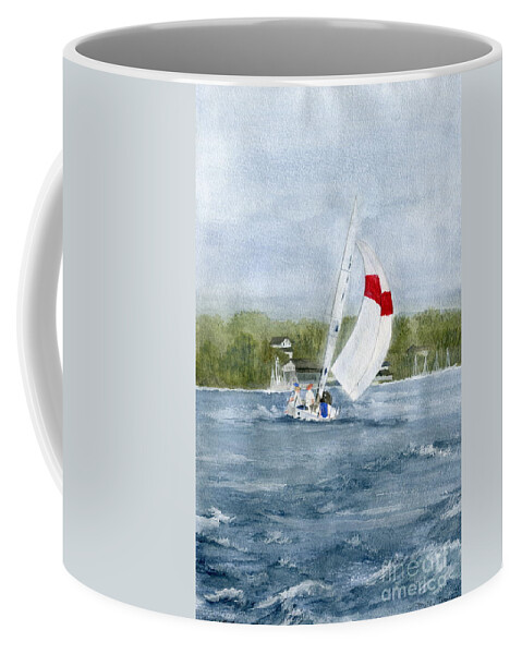 Niagara Coffee Mug featuring the painting Sailing on Niagara River by Melly Terpening