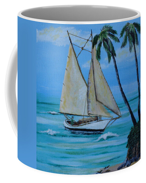 Sailboat Coffee Mug featuring the painting Sailor's Dream by Susan Kubes