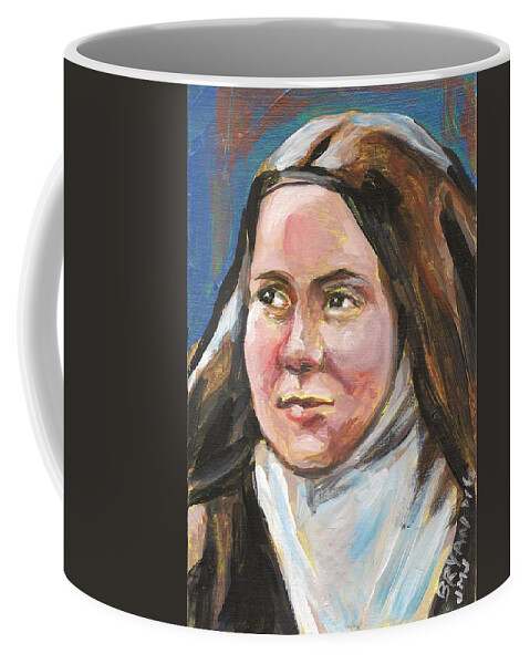 Catholic Coffee Mug featuring the painting Saint Therese the Little Flower by Bryan Bustard