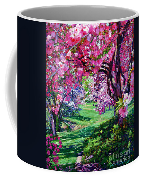 Cherry Blossoms Coffee Mug featuring the painting Sakura Romance by David Lloyd Glover