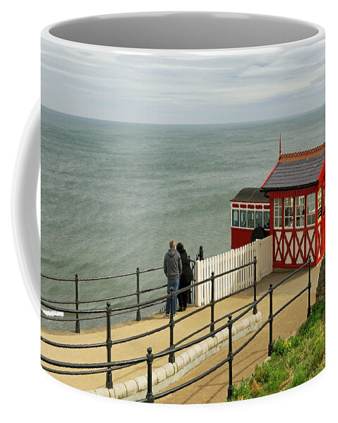 Britain Coffee Mug featuring the photograph Saltburn Cliff Tramway - Top Station by Rod Johnson