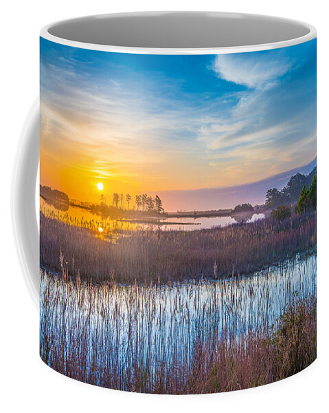 Sun Coffee Mug featuring the photograph Salt Marsh Sunrise II by Steven Ainsworth
