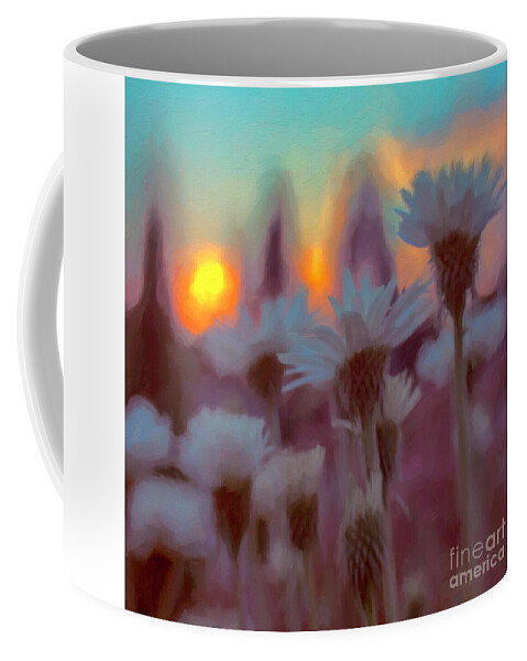 Daisies Coffee Mug featuring the digital art Salute 3 by Jean OKeeffe Macro Abundance Art
