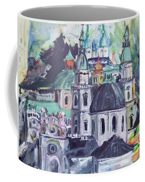 Austria Coffee Mug featuring the painting Salzburg I by Ingrid Dohm