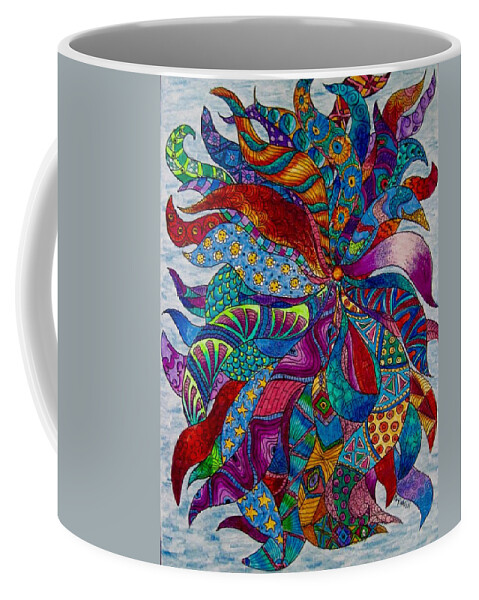 Abstracts Coffee Mug featuring the drawing Sampler by Megan Walsh