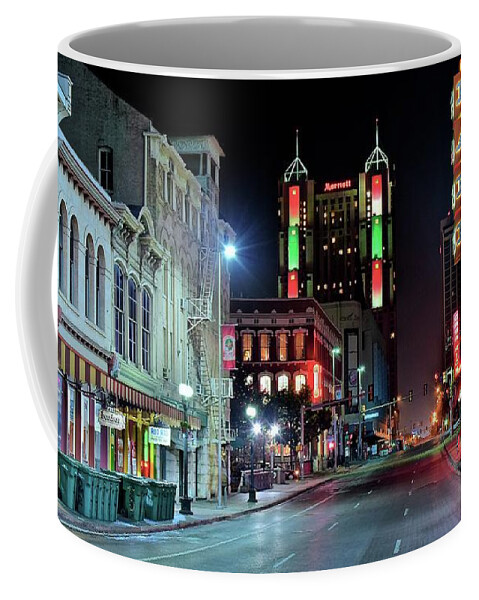 San Coffee Mug featuring the photograph San Antonio Alight by Frozen in Time Fine Art Photography