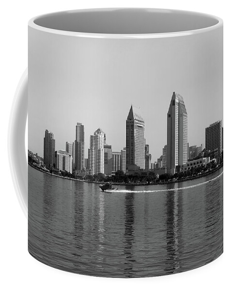 Sepia Coffee Mug featuring the photograph San Diego Bay View by Gordon Beck