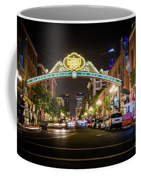 Gaslamp Quarter Coffee Mug featuring the photograph San Diego Gaslamp Quarter at Night by David Levin