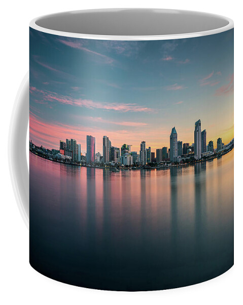 San Diego Coffee Mug featuring the photograph San Diego Skyline at Dawn by James Udall