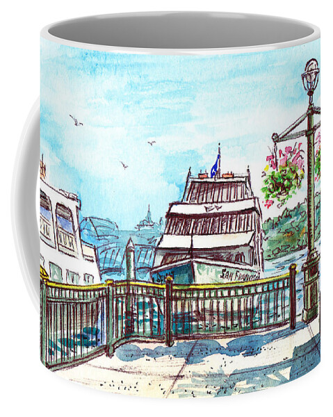 San Francisco Spirit Coffee Mug featuring the painting San Francisco Spirit Boat by Irina Sztukowski