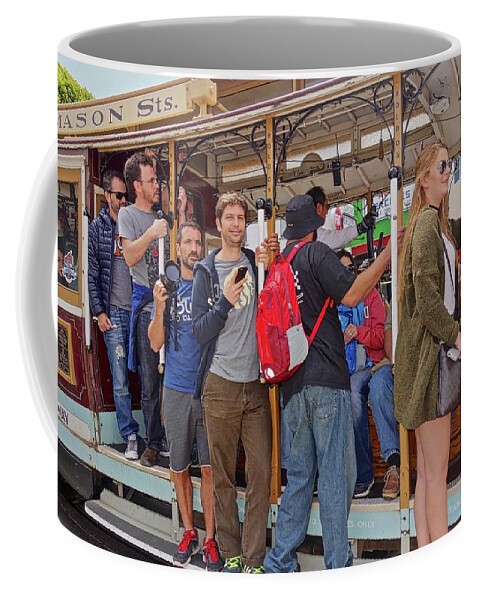 San Francisco Trolley Ride Coffee Mug featuring the photograph San Francisco Trolley by Joan Reese