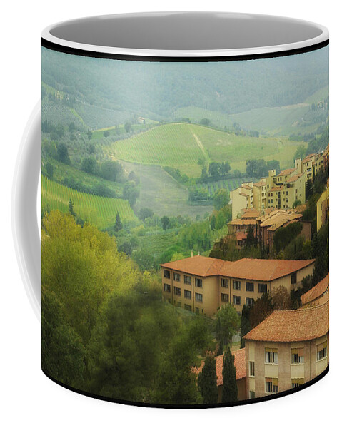 Tuscany Coffee Mug featuring the photograph San Gimignano Vista by Peggy Dietz
